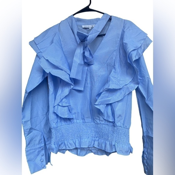 Nwt ENGLISH Factory Ruffled Long sleeve cotton top - Picture 8 of 10